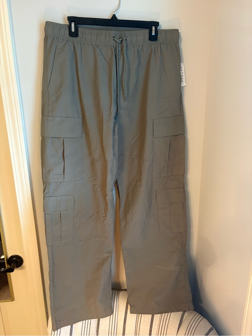 PacSun Men's Cargo Pants in Gray-Tan